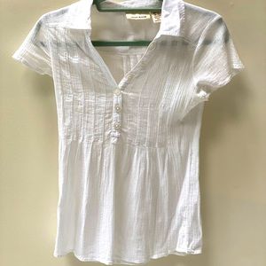 DKNY White Button Detail Blouse